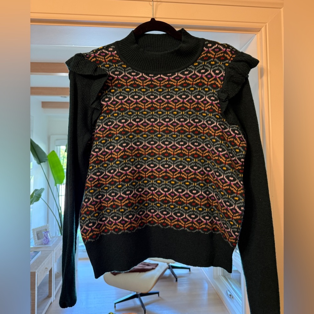 Loft Medium Ruffle detail lightweight sweater size Medium